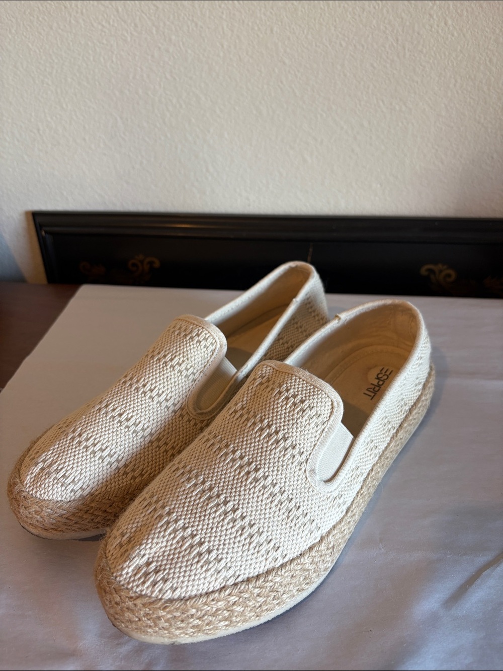 Esprit Nadine espadrille slip on neutral shoes w jute-wrapped midsole